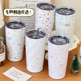 可爱保温杯原创款大容量高颜值水杯304不锈钢便携吸管咖啡杯杯子
