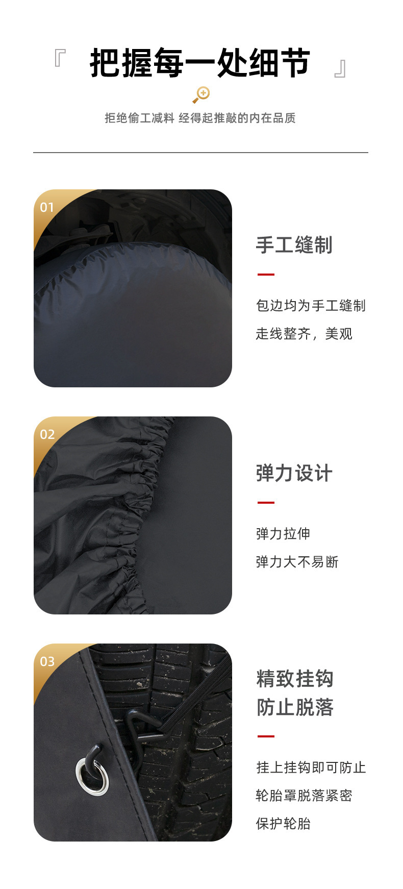 Car Spare Tire Cover 210D Silver-Coated Oxford Cloth Waterproof Sun Protection Anti-Dirt Tire Protective Cover Universal Car Tire Cover