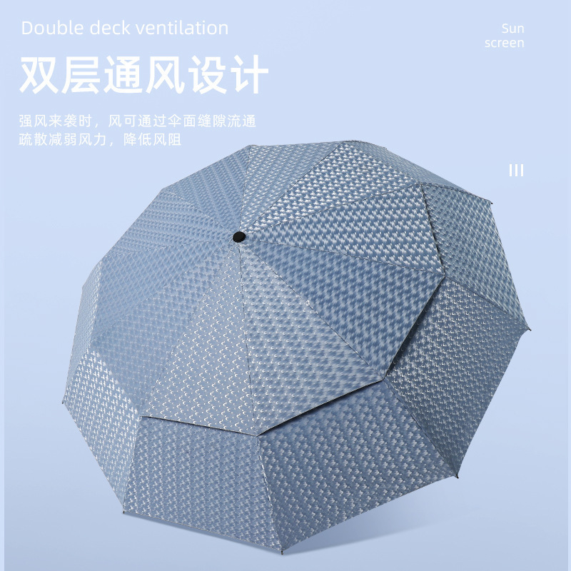 Breathable Umbrella for Rain or Shine 70% off Fully Automatic Umbrella Double-Layer Ventilated Umbrella Scale Pattern Advertising Umbrella Extra Large and Thickened Sun Shade
