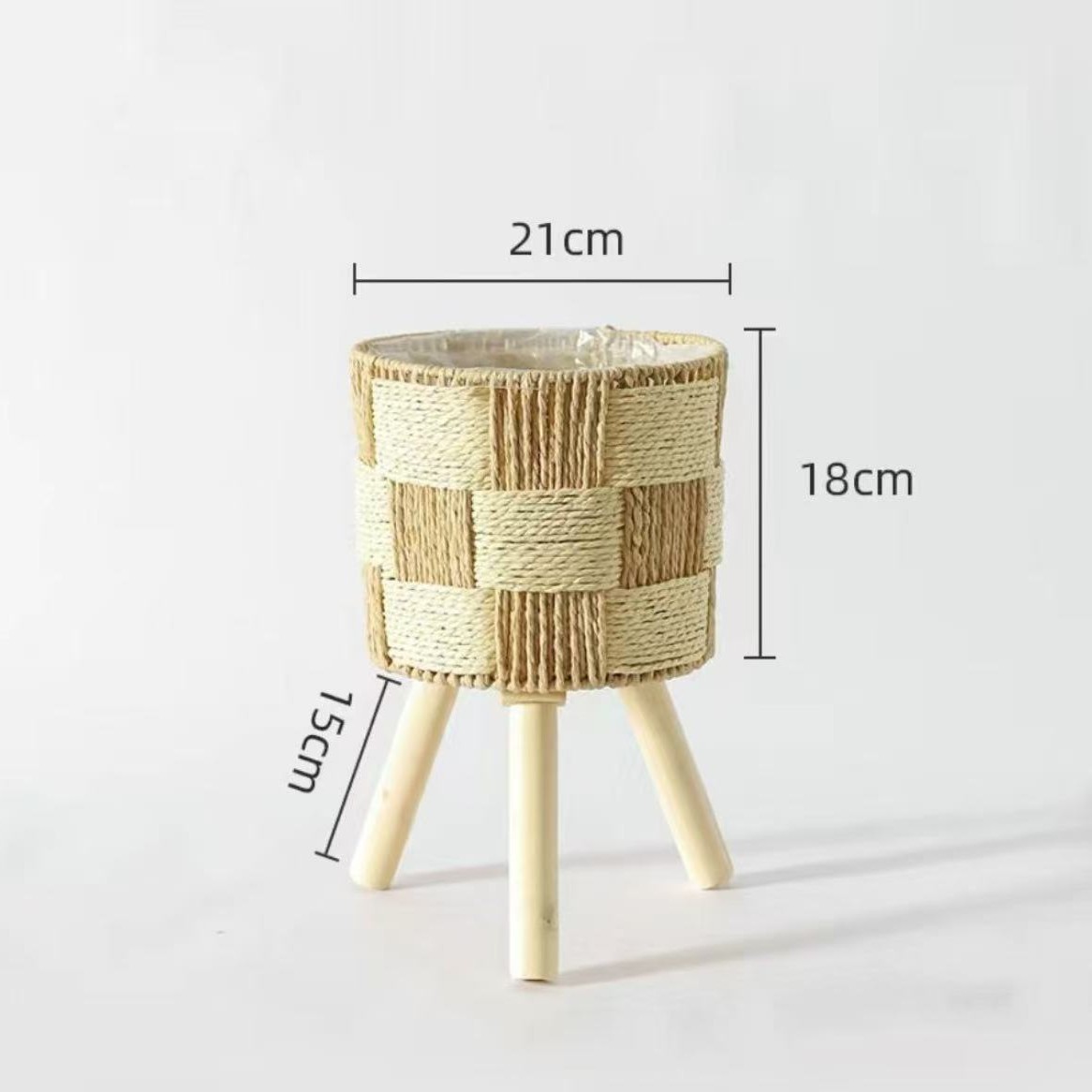 Estante para Macetas de Ratán Hecho a Mano, Ratán y Bambú, Hecho a Mano, para Sala de Estar y Balcón