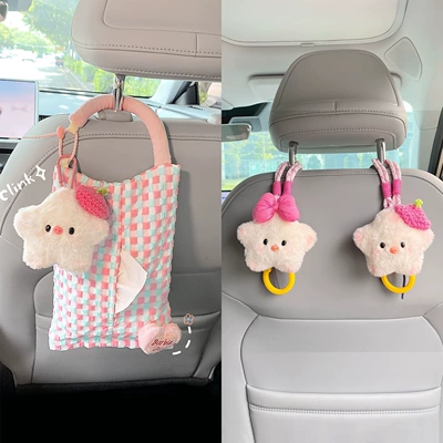 2-in-1 cute star pig storage hanging, Car tissue box/set - beret-star-pigtissue-bag-hook-3-piece-set