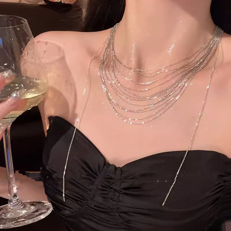 Stacked Multi-Layered Tassel Clavicle Chain for Women 2025 New Popular Necklace Accessible Luxury Niche High-End Necklace