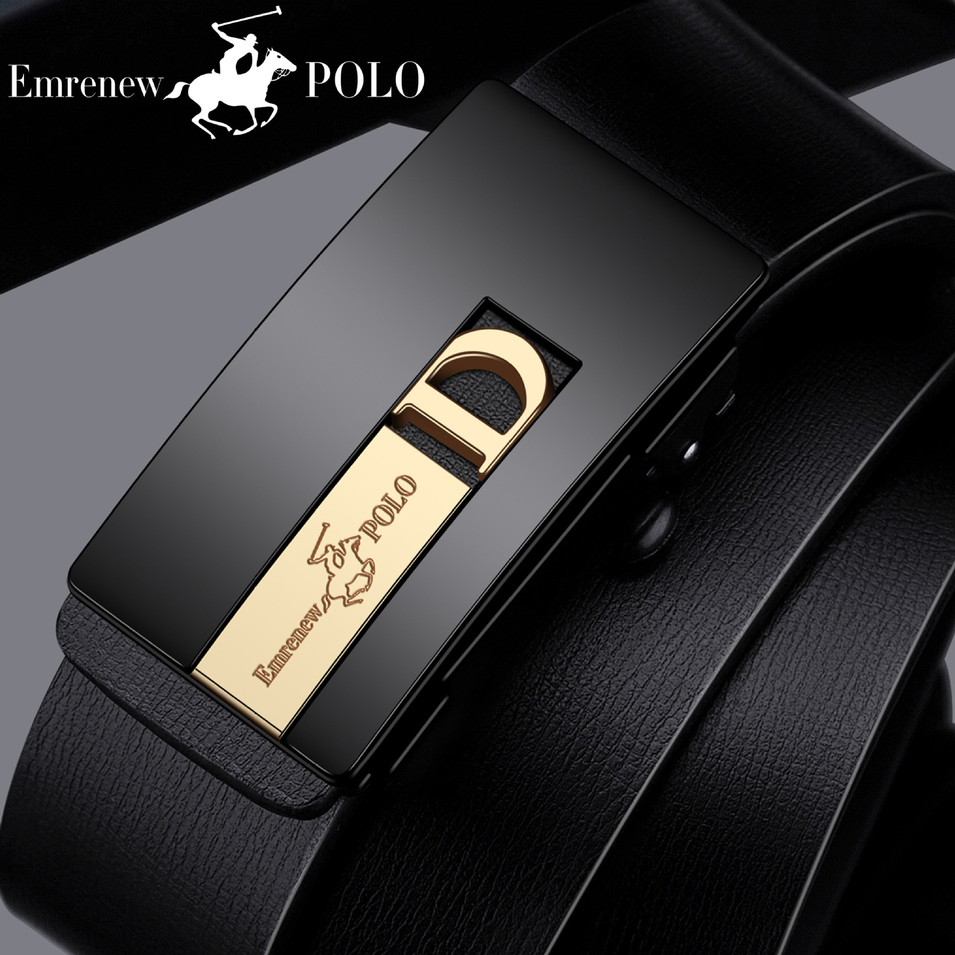 Anpripaul productos genuinos cinturón de cuero de los hombres hebilla automática correa de piel de vaca pura joven versátil pantalones Casuales