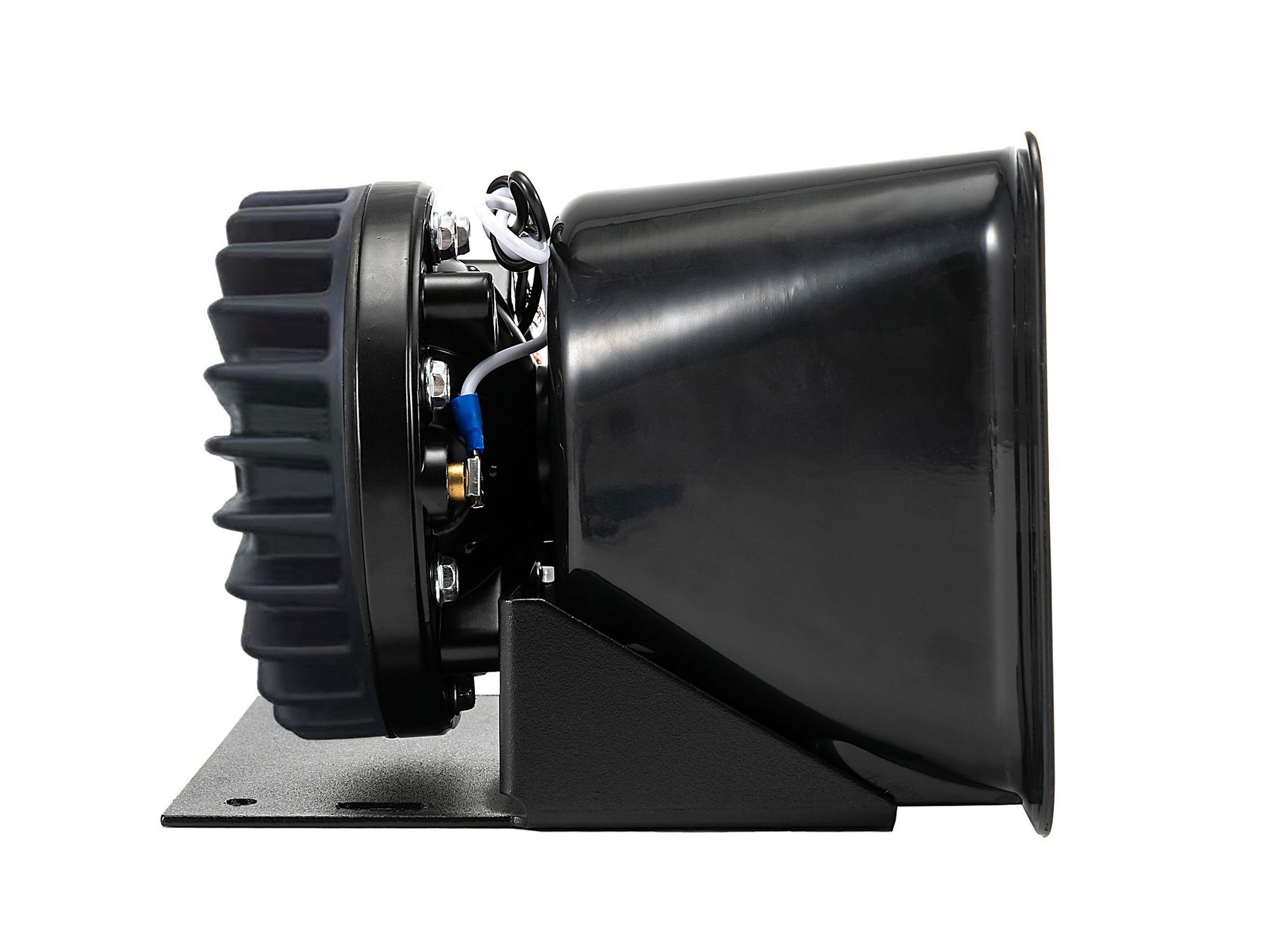 Cross-border 12V car alarm horn 200W high-pitched siren horn with square port design for heat dissipation