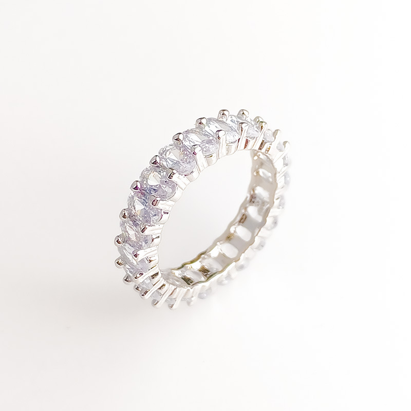 10g Weight Zircon Inlay Material Rings Classification 1 Piece Quantity Classic Style Round Copper Inlay Zircon Rings