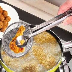 キッチンツール ステンレス製ザル、揚げ物用油こし、豆腐粉ふるい、食品油クリップ