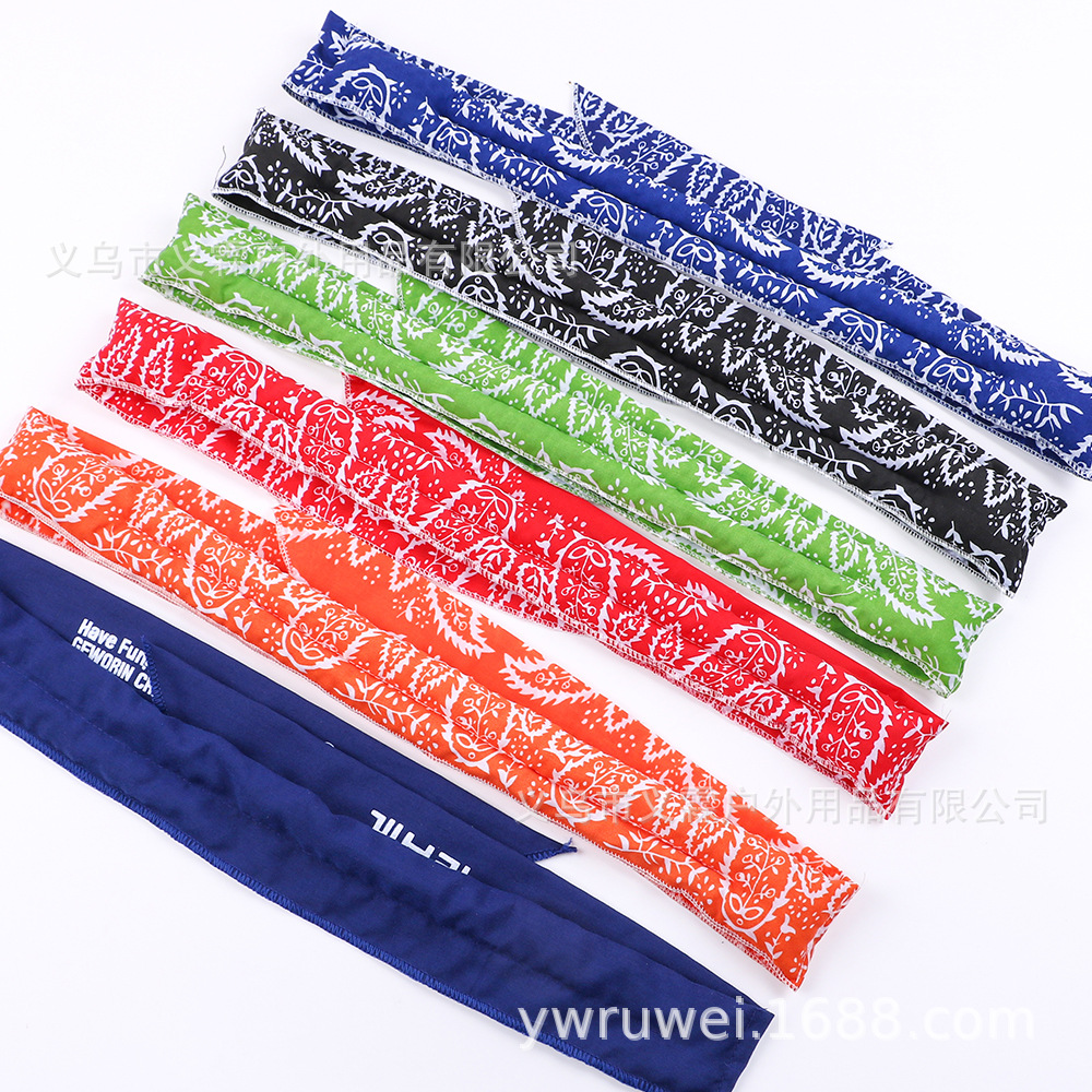 アマゾンの越境木の葉の小さい氷巾の冷たいタオルの夏の温度を下げる氷帯の運動の頭巾は汗を吸います。