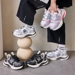 儿童鞋轻便运动鞋2025春秋新款男女童老爹鞋跑步鞋魔术贴韩版童鞋