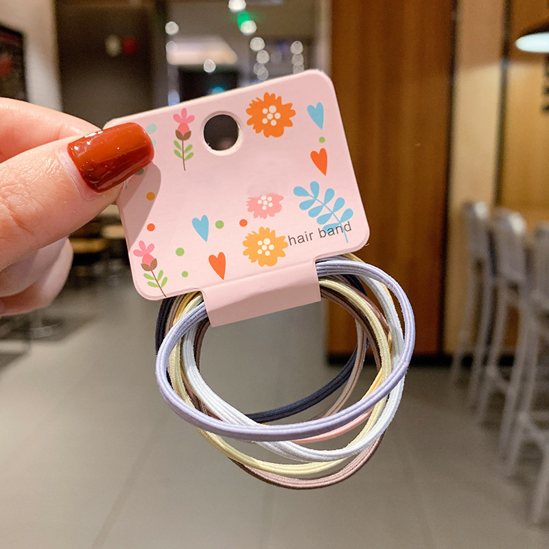 6-pieza de la muchacha lindo básico lazo-up pequeña banda de goma Internet celebridad ins Mori pelo banda cuerda de pelo Corea del Sur simple