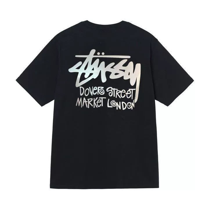 Футболка (Stussy) свободного кроя унисекс, короткий рукав, ткань 230 г, коллекция лета 2025