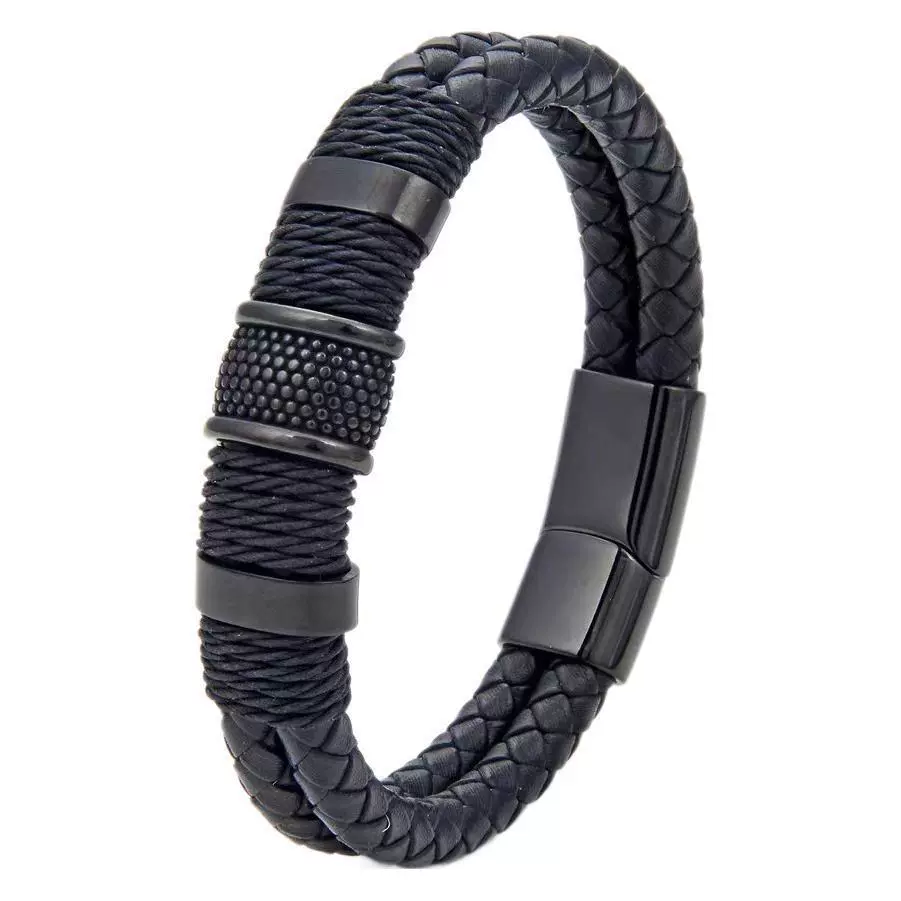 «Переходная торговля»? Вещь: Given instruction: avoid words like wholesale, cross-border or marketplaces. We should translate while removing cross-border. The input: "(Cross-border trading), woven magnetic bracelet for men and women, European style, punk style" Transliterate: Remove cross-border term? We should translate to Russian: