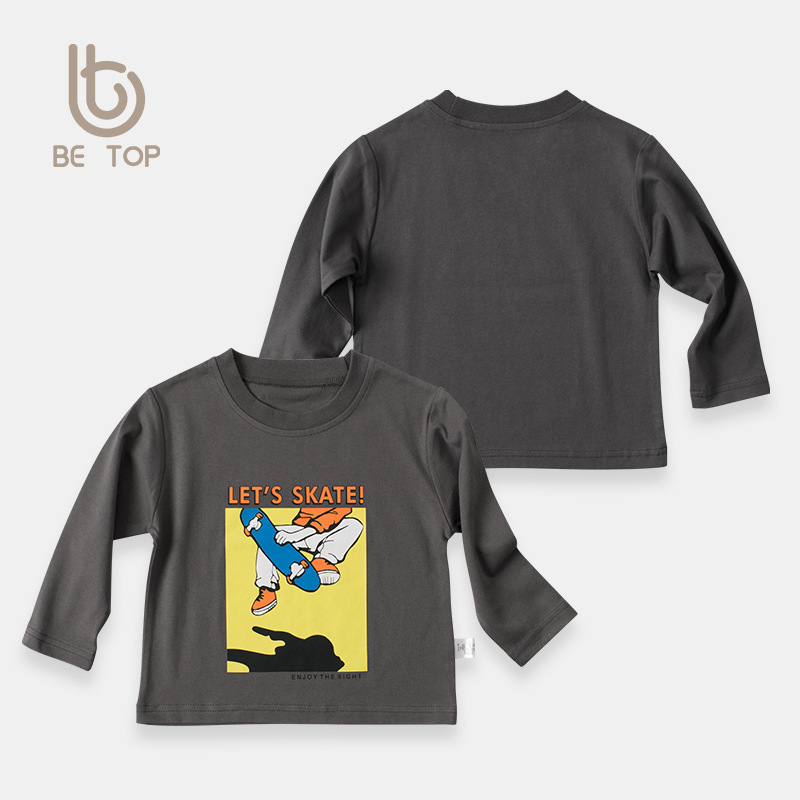 Marca de moda ropa infantil otoño nuevo dibujos animados niños mangas largas camiseta camiseta de base ropa de bebé comercio exterior una agencia