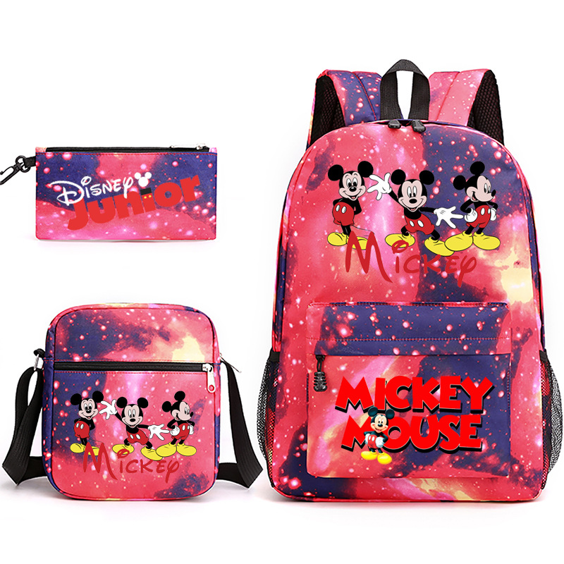 3-pieza portátil traje para niñas estudiantes universitarios niños mochila de lona Mickey/ratón 2022