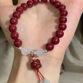 S053-Pulsera león color cinabrio#tamaño 405