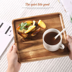 Square plate cake snack tray rosewood small wooden plate household nuts fruits wood grain tea tray wholesale