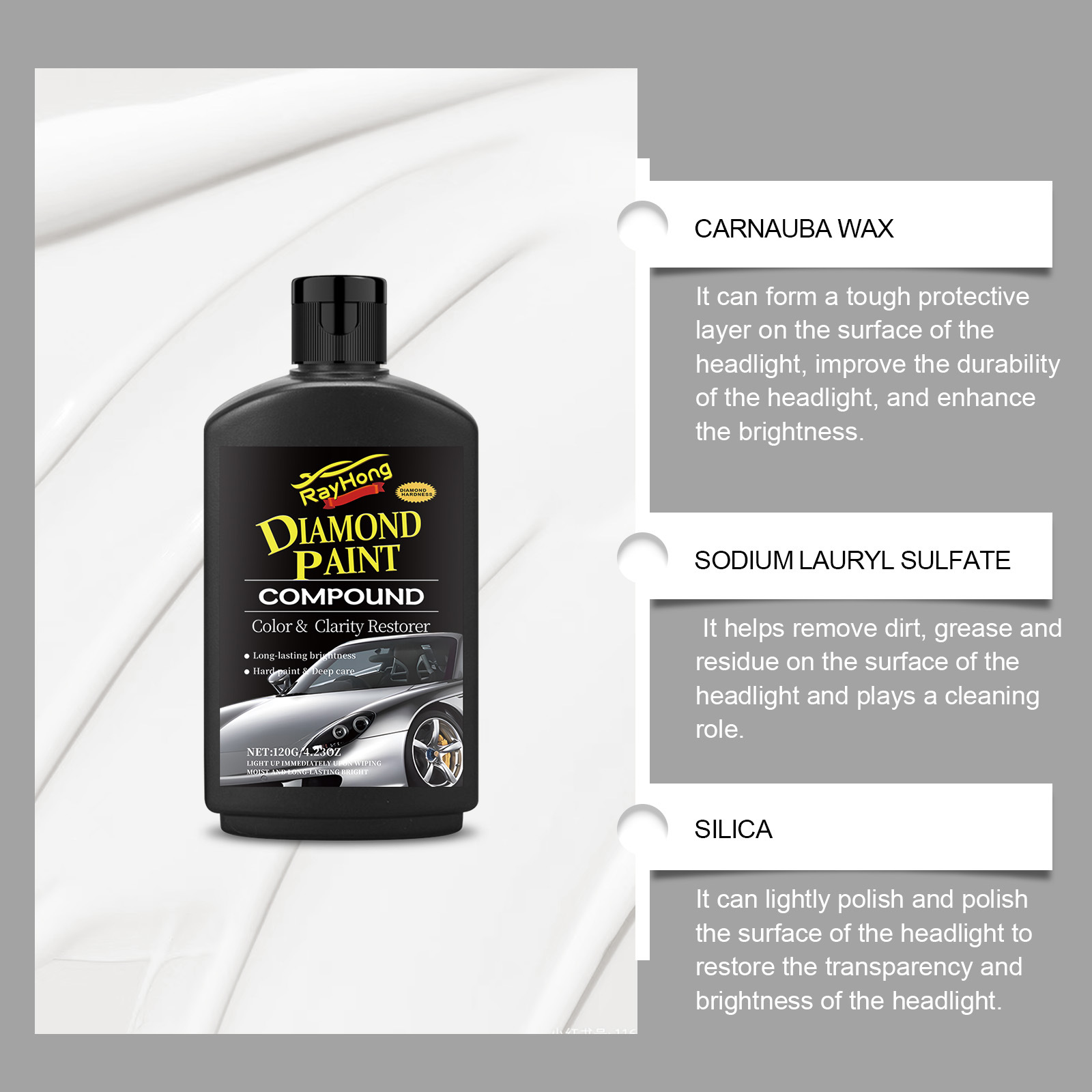 RAYHONG car coating polishing agent car cleaning coating car paint polishing maintenance polishing waxing stain removal