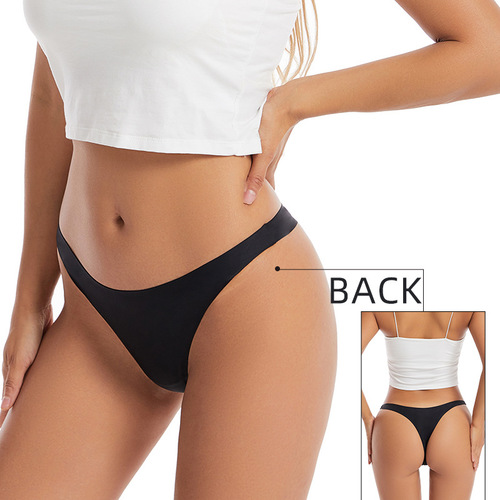 European and American one-piece ice silk traceless thong women's underwear tback sexy lingerie women's feeling