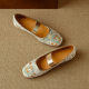 New Chinese Style Women's Shoes Hanfu Embroidered Shoes Embroidered Square Toe Shallow Mouth Flat Mary Jane Shoes for Women