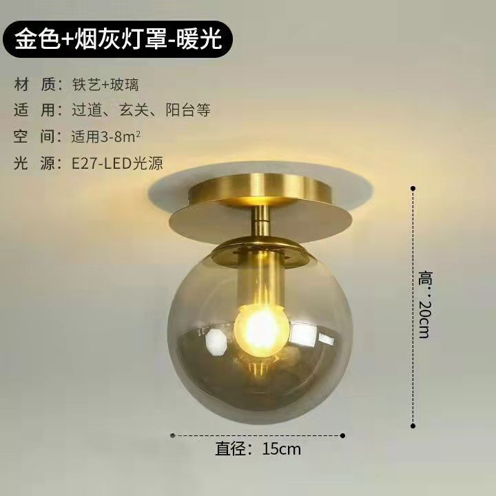 モダンなシンプルな円形ガラスled天井灯北欧ホール玄関灯客間灯バルコニー廊下通路灯