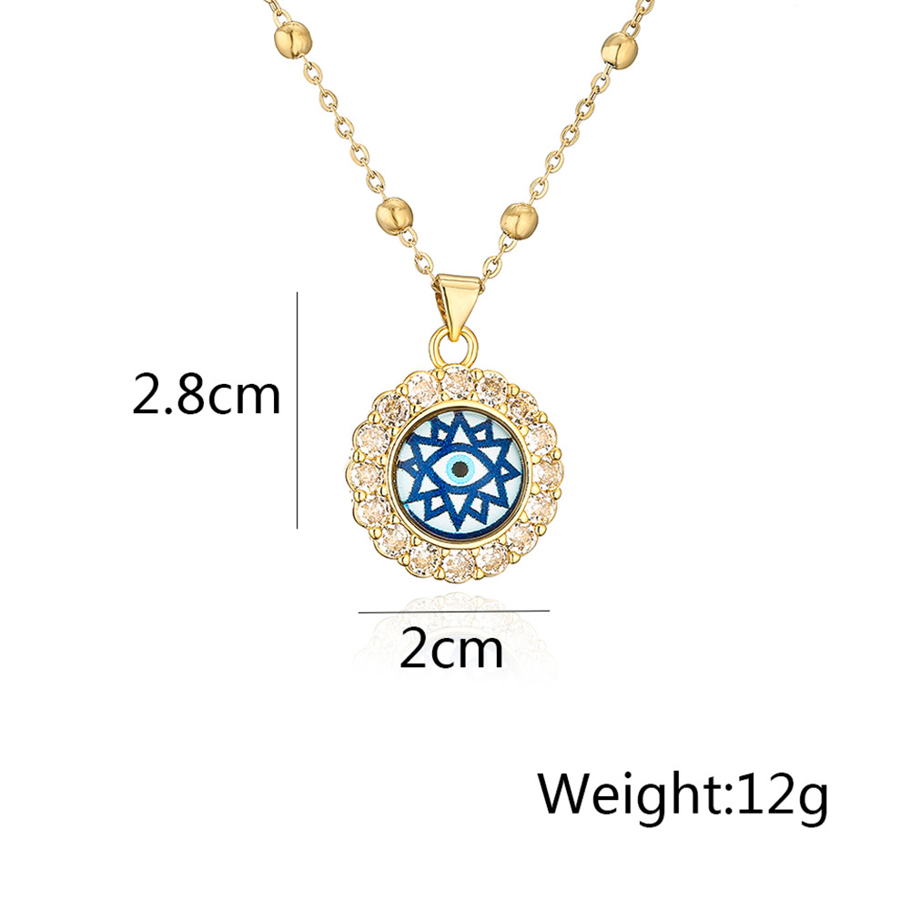 Fashion Eye Copper Inlay Zircon Pendant Necklace 1 Piece