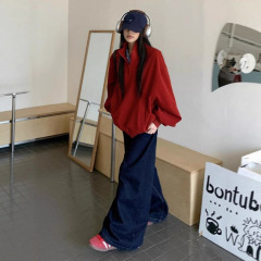 实拍实价 极简重磅半拉链立领宽松加厚显瘦百搭套头卫衣