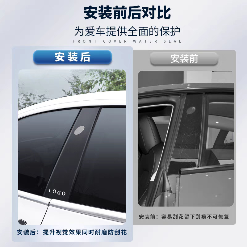 Suitable for Tesla's New Version Model Y/3 Center Pillar Protective Film B-Pillar Anti-Scratch Tpu Film Modification Accessories Ya