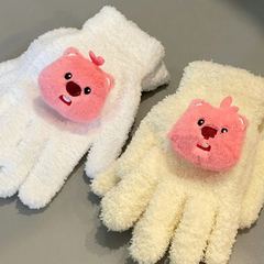新しいかわいいビーバーloopyぬいぐるみの学生は指の手袋の女性の冬の保温に乗ります。