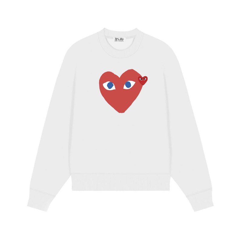 Comme des Garcons川久PLAY刺绣爱心秋冬季长袖圆领毛圈卫衣 男女|undefined