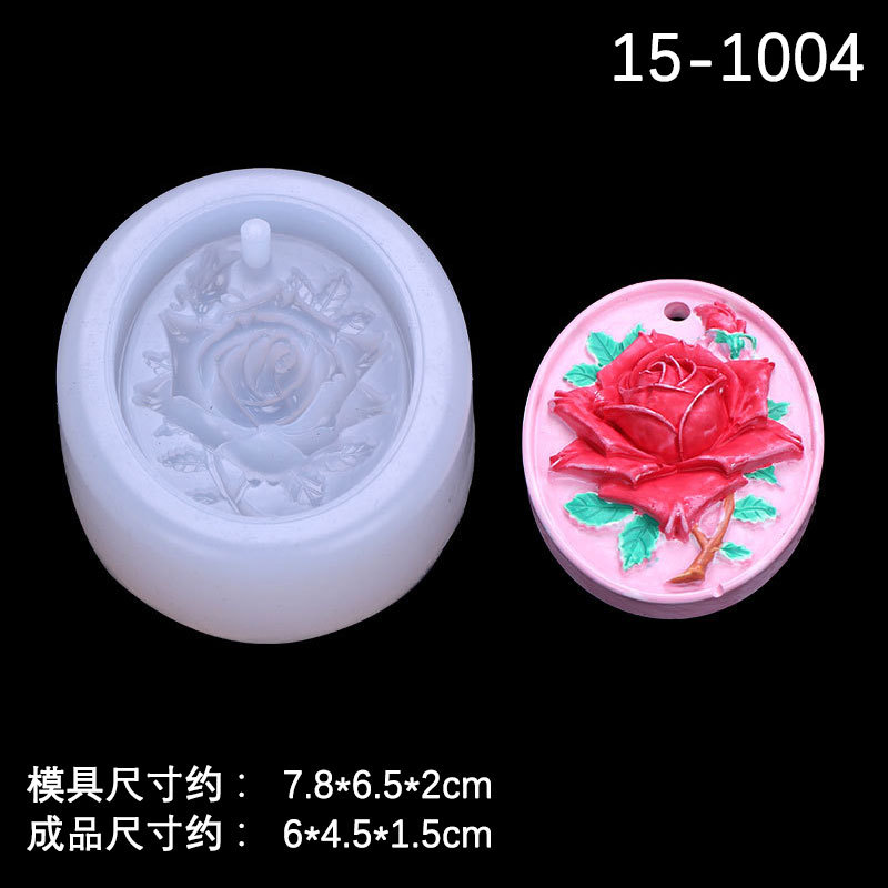 Agujero tridimensional rosa margarita flor brote silicona molde hecho a mano yeso epoxi decoración decorativa molde vela