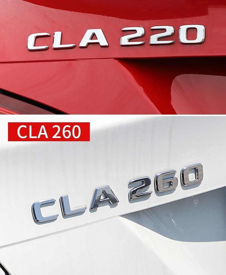 Mercedes-Benz rear car sticker, AMG tail emblem modification for CLA200/220/260, CLA45 lettering, and four-wheel drive symbol