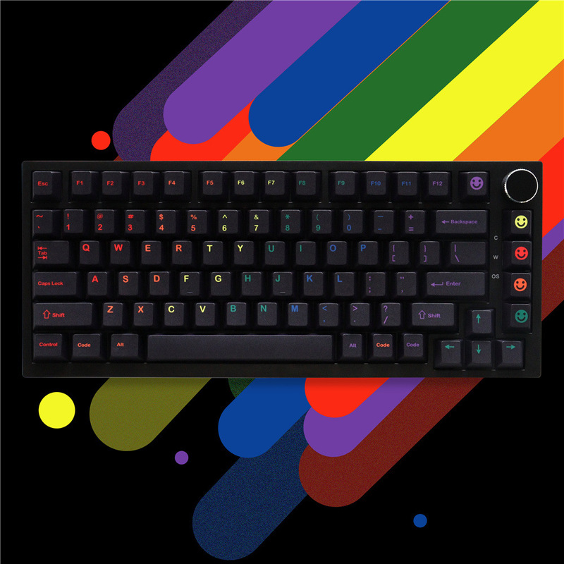 Gmk Midnight Rainbow Keycap Gradient Small Full Set Original Height Pbt Sublimation Mechanical Keyboard Cap 87/96/10