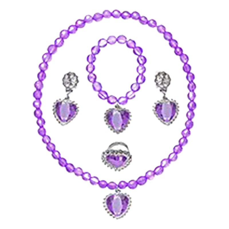 Factory Spot Frozen Princess Aisha Girl Dress-up Jewelry Diamond Necklace Bracelet Ring Earrings Set