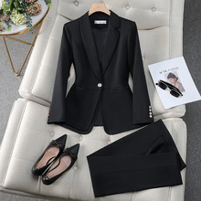 黑色西装外套女春装2024新款主持人西服套装酒店经理工作服正装