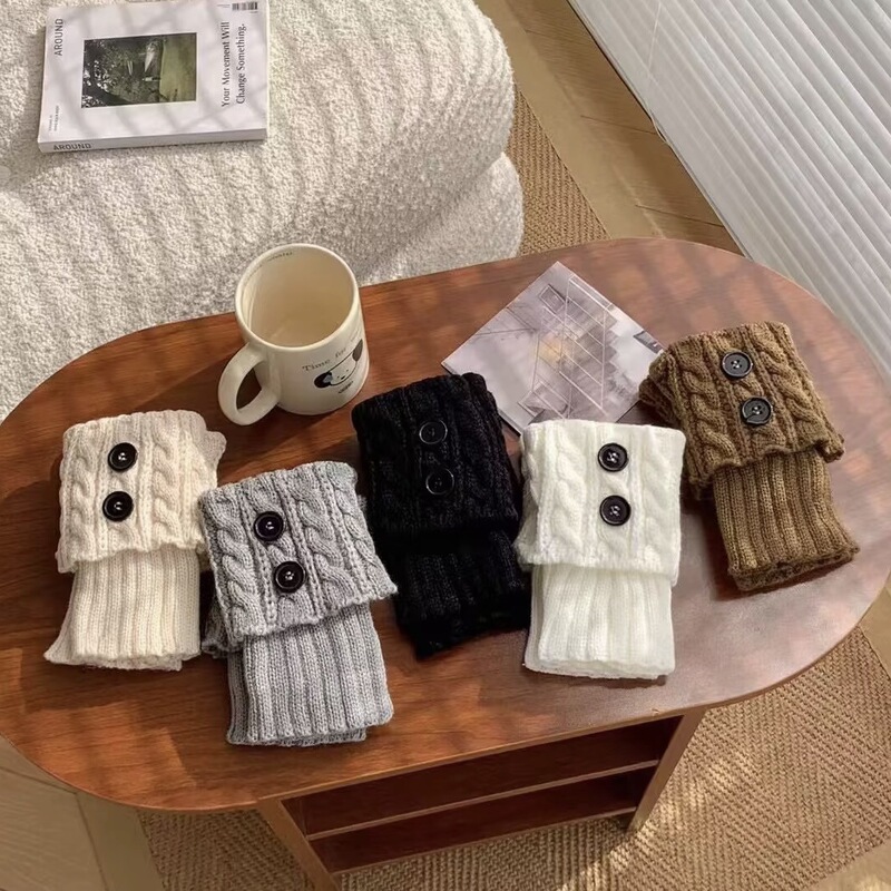 Sock Cuff Button Snow Boots Sock Covers for Women Autumn and Winter Slouch Socks Ankle Leg Warmers Y2K Trendy Twisted Socks
