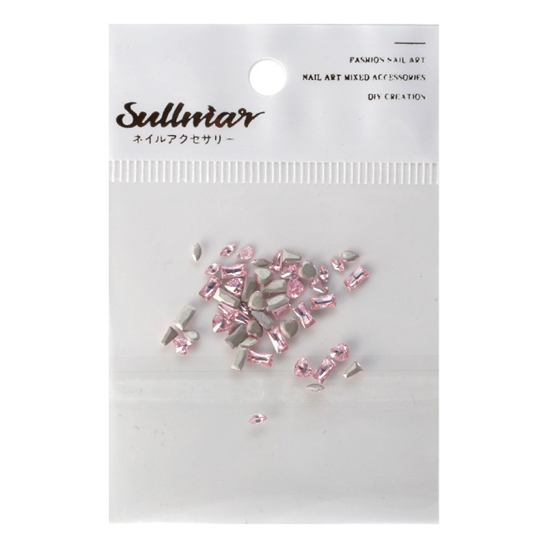 50 piezas de joyería de uñas Mini tamaño pequeño 5A circón diamante blanco diamante amor rectangular plana diamante accesorios de uñas