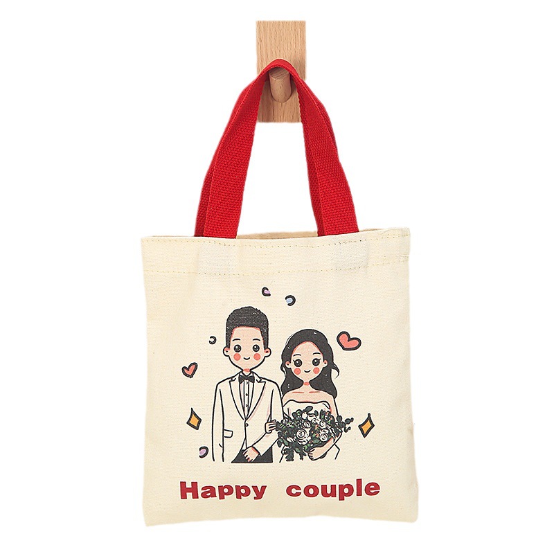 Bolsa de lona regalo de mano creativo DIY avatar Q edición de dulces de boda luna llena aniversario de cumpleaños dulces de niños bolsas de mano