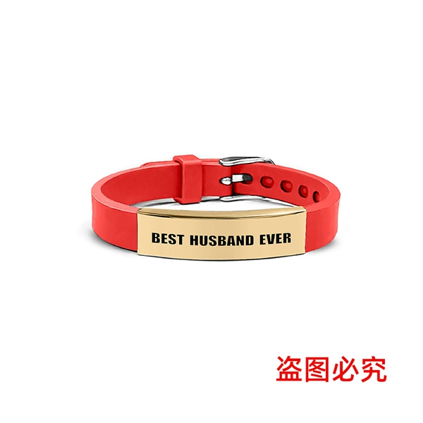 Red silicone golden bracelet