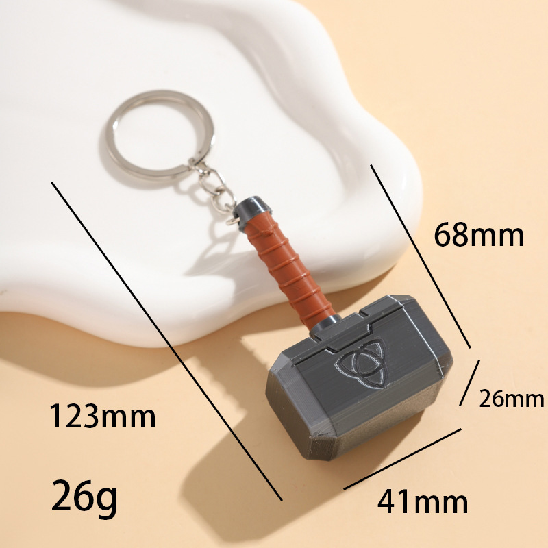 3D Printing Large Size Avengers Movie Thor's Hammer Keychain Thor Hammer Keychain Anime