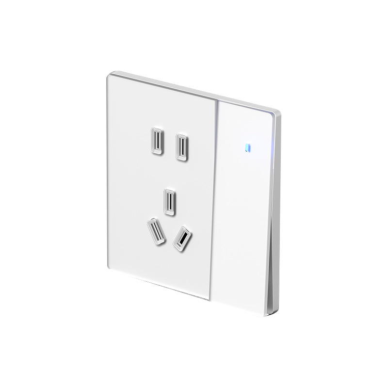 Nuevo interruptor de pared LED blanco ultra delgado mate de vidrio temperado fabricantes de paneles de toma de corriente de alta potencia