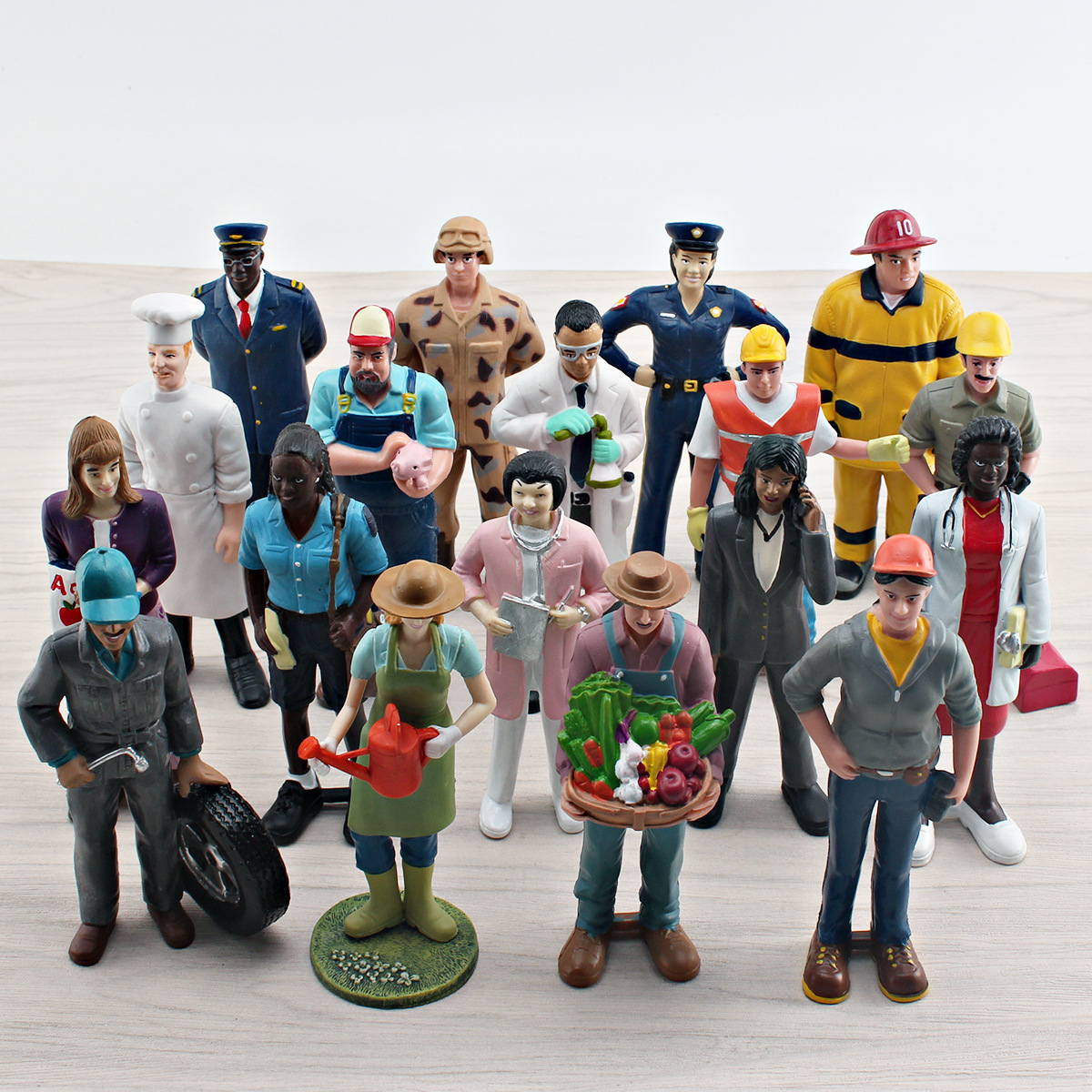 Cross-border simulation career character models teacher doctor nurse construction worker chef police sandbox figurine decorative item