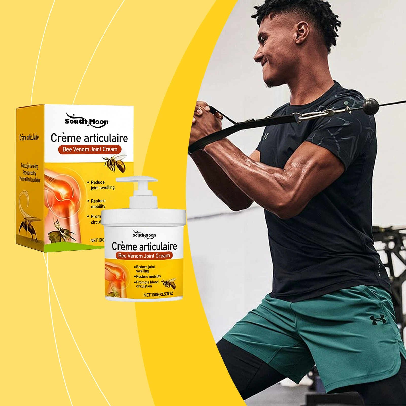 Крем для ухода за суставами South Moon Нежный увлажняющий уход за суставами, ногами, массажем тела, нанесите крем для ухода