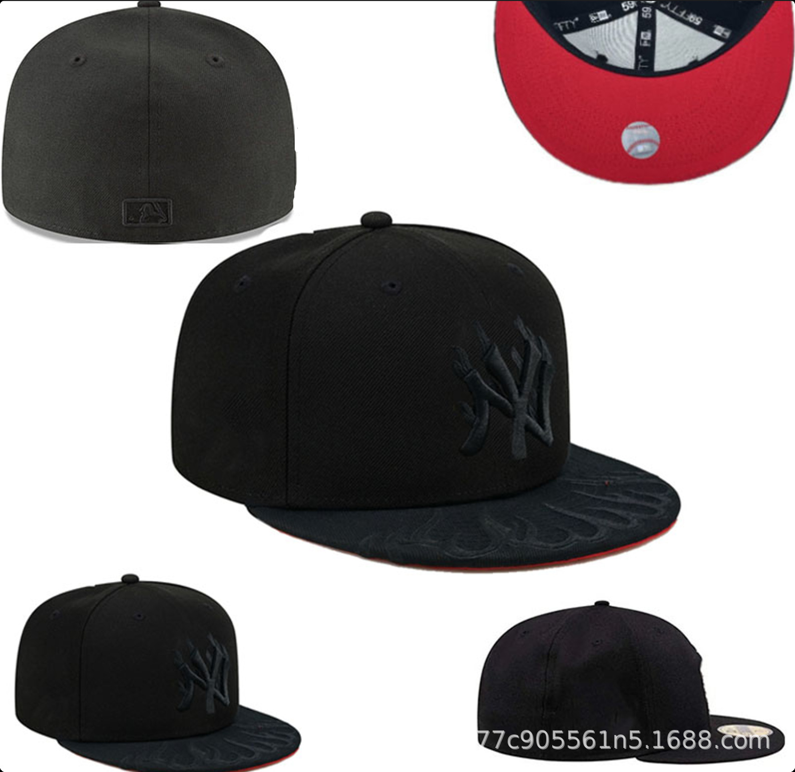 Todo cerrado, no ajustable, anti-uso de sombreros de béisbol al por mayor de comercio exterior de LA, hombres y mujeres, sombrilla de hip-hop estadounidense, sombrero de ala plana NY