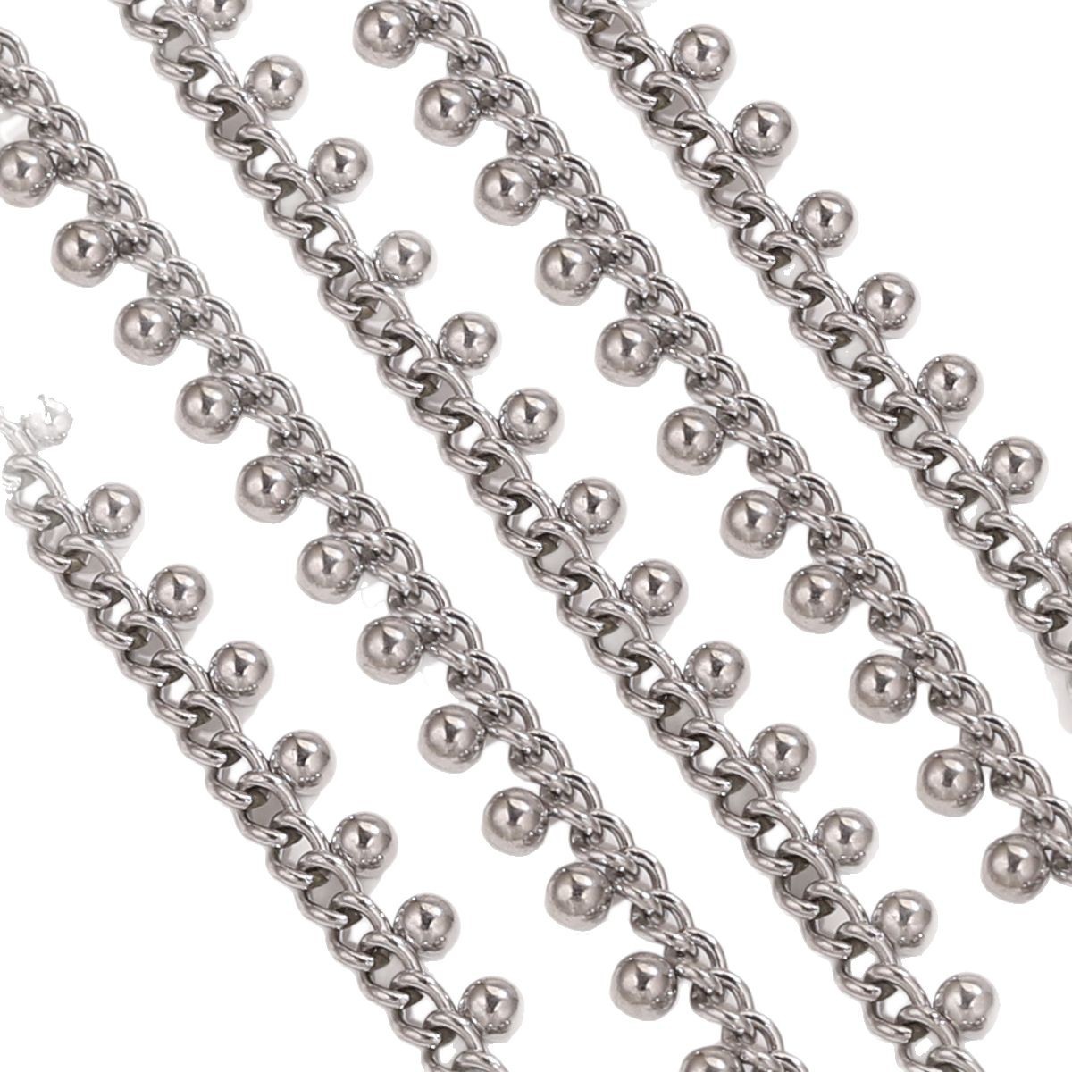 Acero inoxidable joyas transfronterizas de moda frijol cadena de palo torcido cadena DIY collar accesorios de joyas pulseras