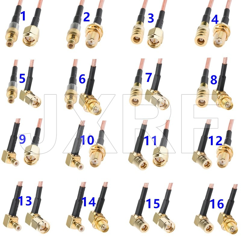 SMA转SMB连接线SMA公母转SMB公母直角RG316同轴线缆组件RF延长线