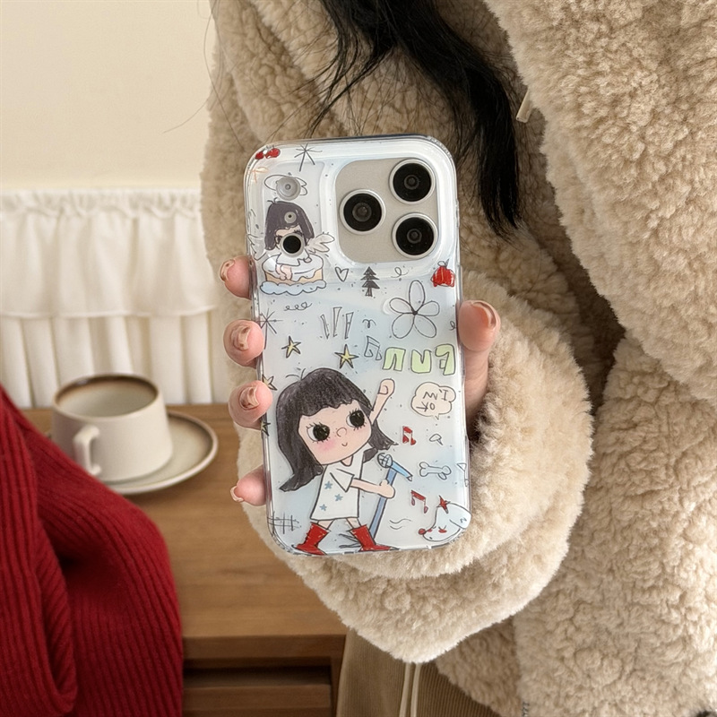 Red Rain Boots Fun Girl-Themed iPhone 17 Pro Max Phone Case Apple 16/15 Pro Protective Cover 14 Pro