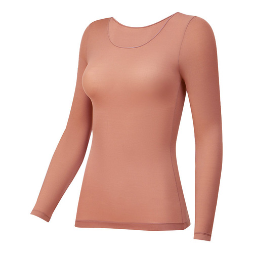 Hyaluronic acid skin-beautifying clothes, bottoming shirts, keep warm in winter, wear new moisturizing and warm top, tight, long-sleeved, women's mid-long