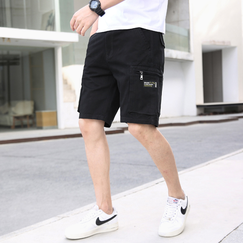 2022 verano Comercio exterior estilo coreano recortado pantalones cortos hombres rectos multi-Bolsa de ropa de trabajo cortos ins moda de los hombres jóvenes pantalones Casuales