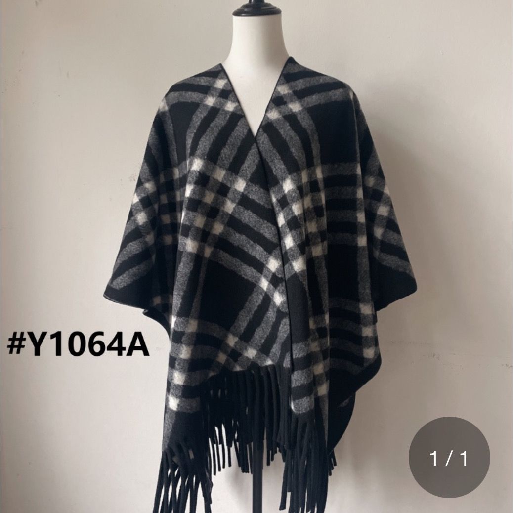 45-89 Tinta pintada capa gruesa caliente de color contrastante otoño invierno nuevo bufandas de capa de bordilla nacional chal a cuadros