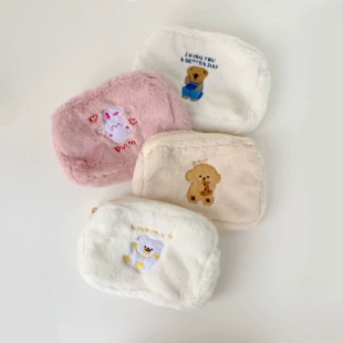 Милая плюшевая косметичка, портативная подкладка для макияжа, 22×15×5 см, дизайн медведя и животных