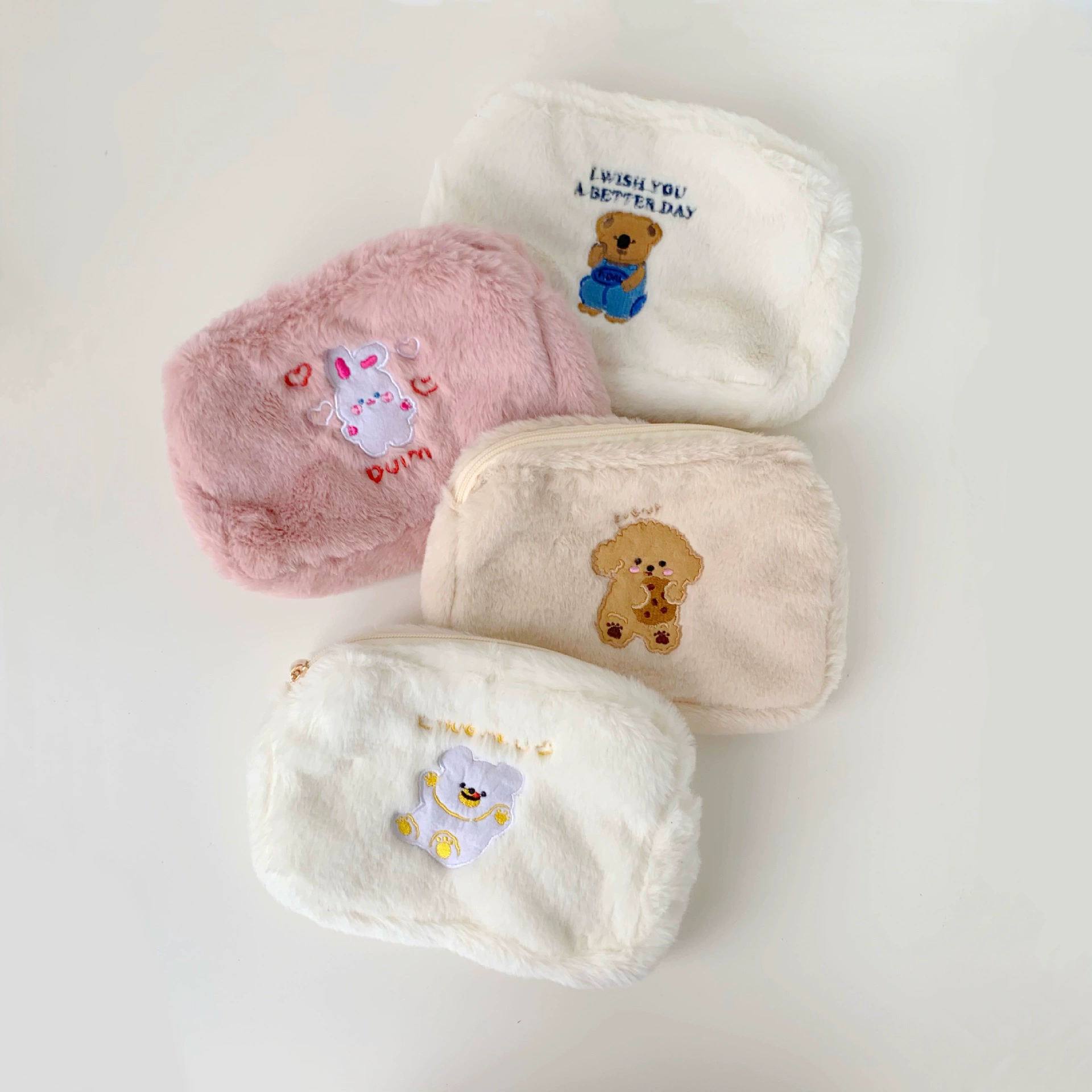 Милая плюшевая косметичка, портативная подкладка для макияжа, 22×15×5 см, дизайн медведя и животных